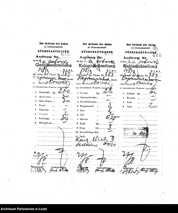 Obraz 16 z jednostki "[Kuchnia nr 383, ul. Łagiewnicka 2. Działalność kuchni]"