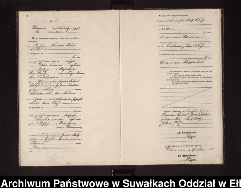 image.from.unit.number "Heiraths-Neben-Register des Preussischen Standes-Amtes Widminnen Kreis Loetzen"