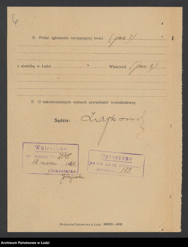 Obraz 8 z jednostki "Bendzel Boruch- sprzedaż manufaktury"