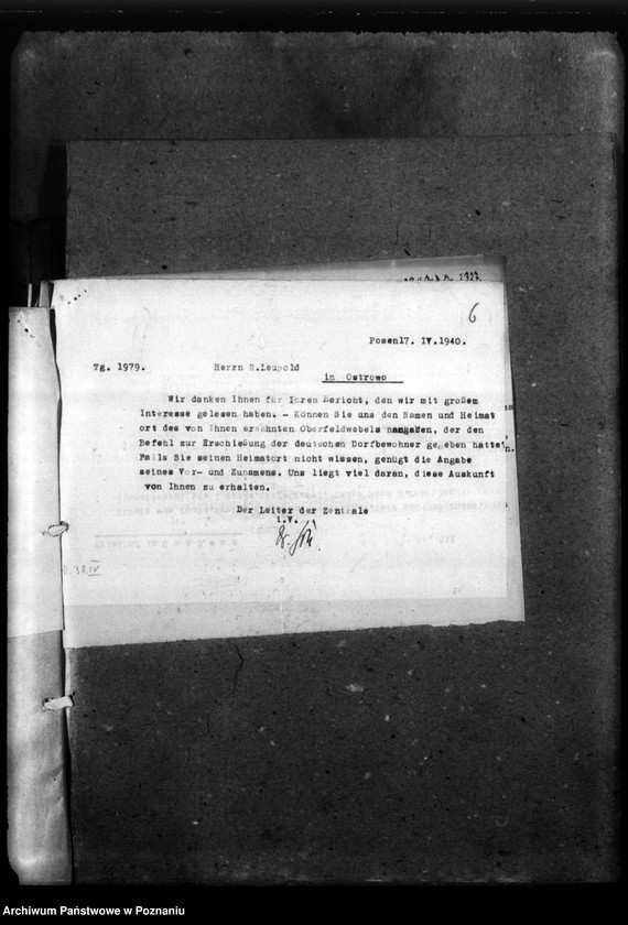 Obraz 9 z jednostki "Korespondencja w sprawie miejscowych Niemców, którzy zginęli w 1939 roku"