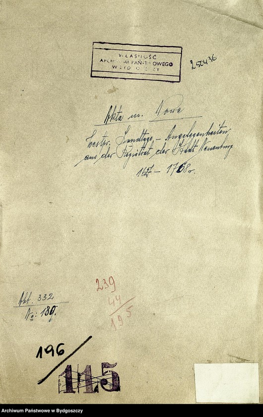 image.from.unit.number "Westpr. Landtage - Angelegenheiten aus der Registrat der Stadt Neuenburg"