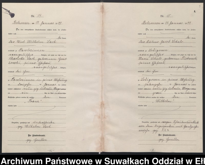 image.from.unit.number "[Geburts-Neben-Register des (Königlichen) Preussischen Standes-Amtes Belzonzen Kreis Johannisburg]"