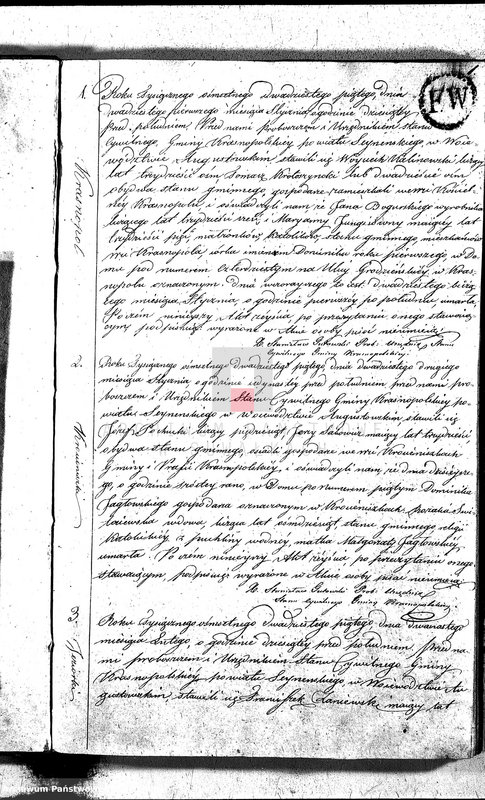 image.from.unit.number "Akta Zeszłych Gminy Krasnopolskiey Powiatu Seyneńskiego od 1-go Stycznia 1825. Województwo Augstowskie."