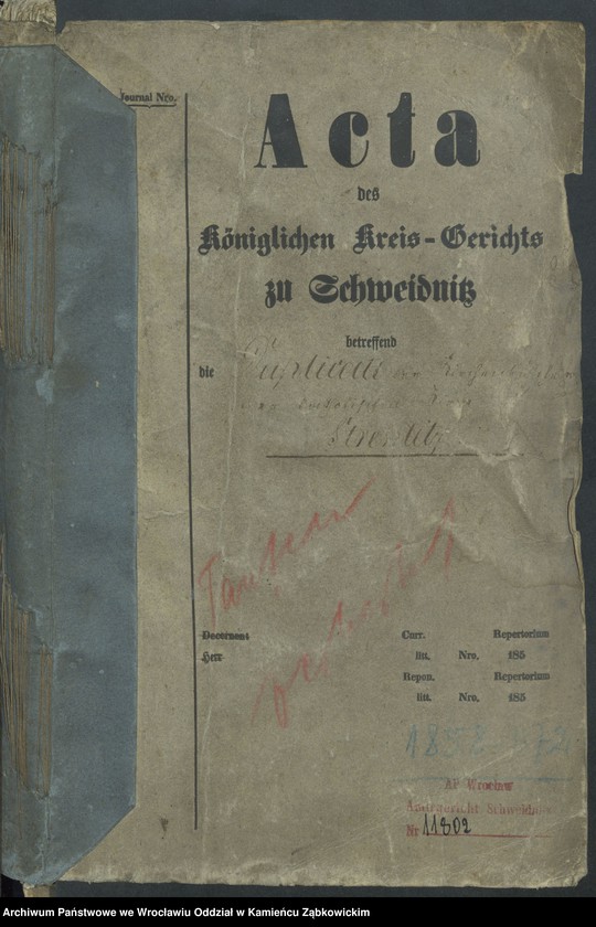 image.from.unit.number "Amtsgericht Schweidnitz Duplicate der Kirchenbücher der katholische Kirche zu Strehlitz"