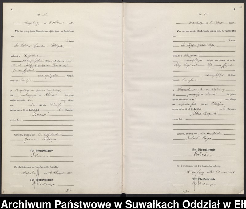 image.from.unit.number "Geburts-Neben-Register des Preussischen Standesamtes Angerburg Kreis Angerburg"