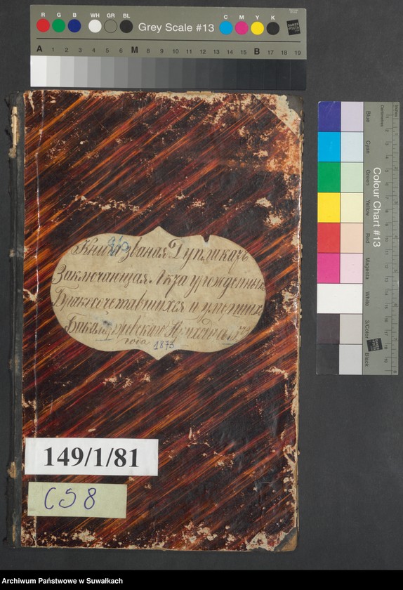 image.from.unit.number "Kniga zvanaja Duplikat zaključajuščaja Akta uroždennych Brakosočetavšichsja i umeršich Bakalarževskogo Prichoda s 1873 goda"