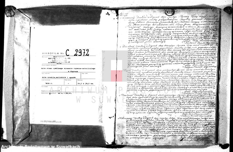 image.from.unit.number "Księga Duplikat urodzonych, zaślubionych i zmarłych parafii wigierskiey z roku 1826"