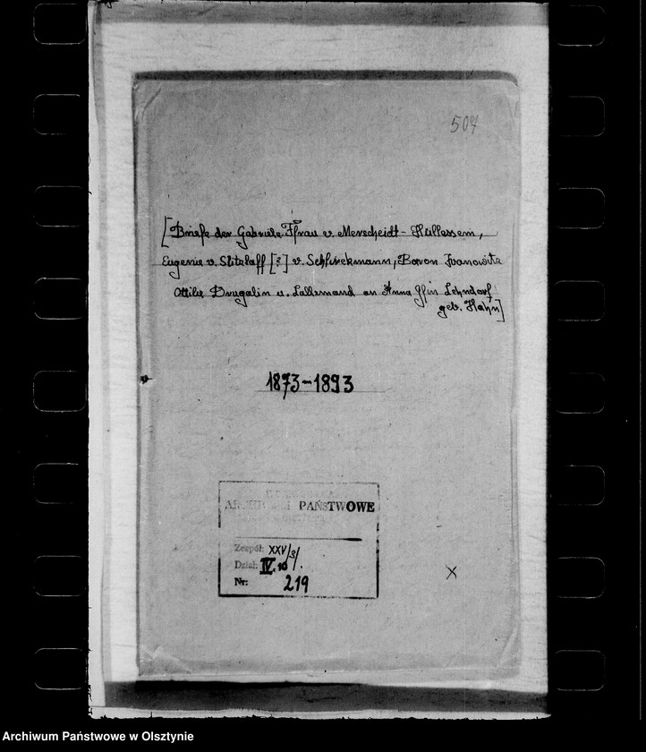image.from.unit.number "/Gabriele Freifrau v. Marscheidt- Hüllessem, Eugene v. Slitzlaff, v. Schlinckmann, Baron Ivanowitz, Ottilie Drugalin u. Lallemand an Anna Gfin Lehndorff geb. Hahn/"