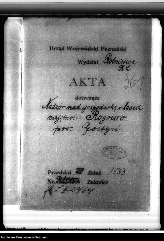 Obraz 4 z jednostki "Nadzór nad gospodarką w lasach majętności Rogowo w powiecie gostyńskim"