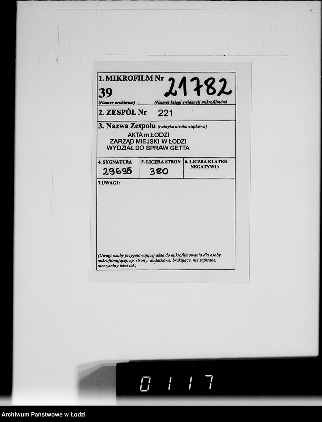 Obraz 2 z jednostki "Sonderkonto 12300. Arbeitsamt Posen Judenlager des Oberbürgermeisters von Posen"