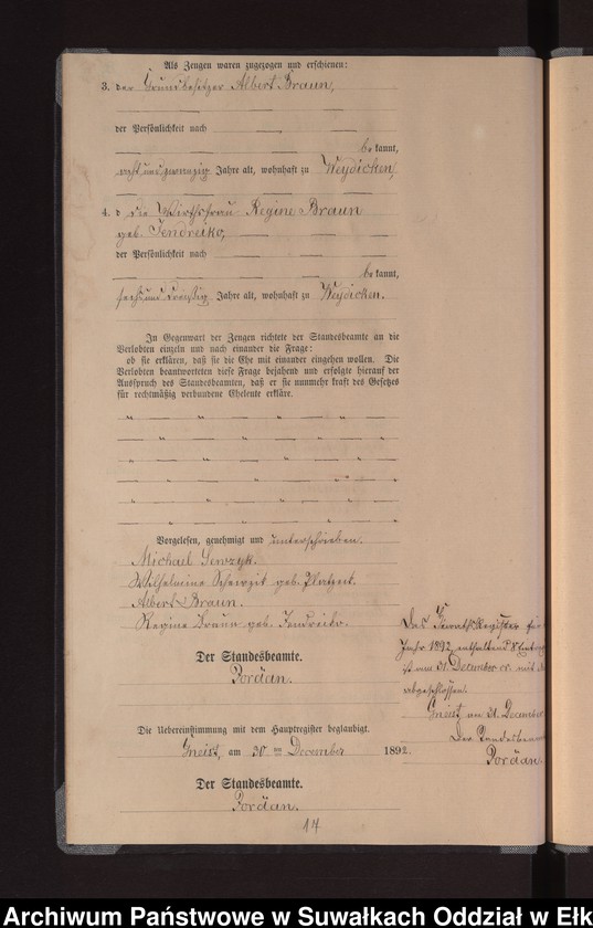 image.from.unit.number "Heiraths-Neben-Register des Königlichen Preussischen Standes-Amtes Gneist Kreis Loetzen"