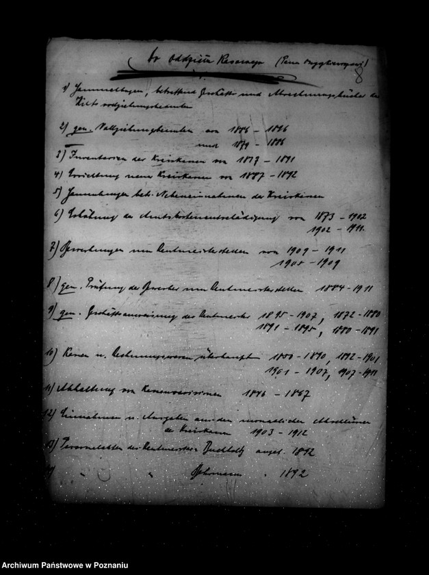 Obraz 13 z jednostki "/spisy akt przejętych przez Wydział Kasowy/"