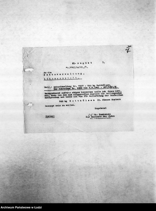 Obraz 10 z jednostki "Textil-Fabrikations-Abteilung [Produkcja i zapotrzebowanie materiałów dla resortu pracy]"