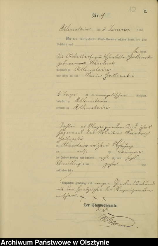 image.from.unit.number "Sterbe-Haupt-Register Tom I, Nr 1 - 254"