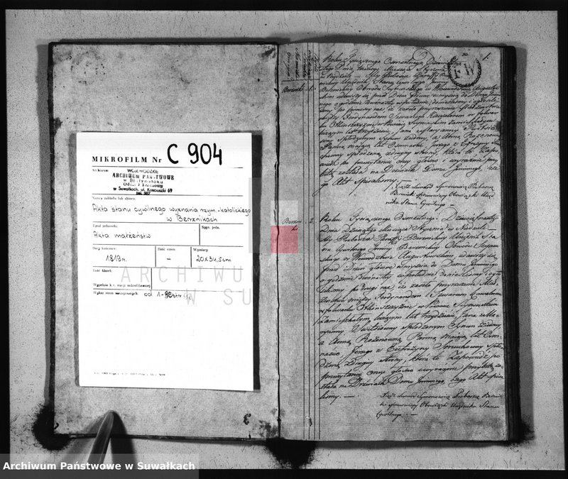 image.from.unit.number "Akta Zaślubionych od 1-o Mca Stycznia 1819. Gminy Berznickiey"