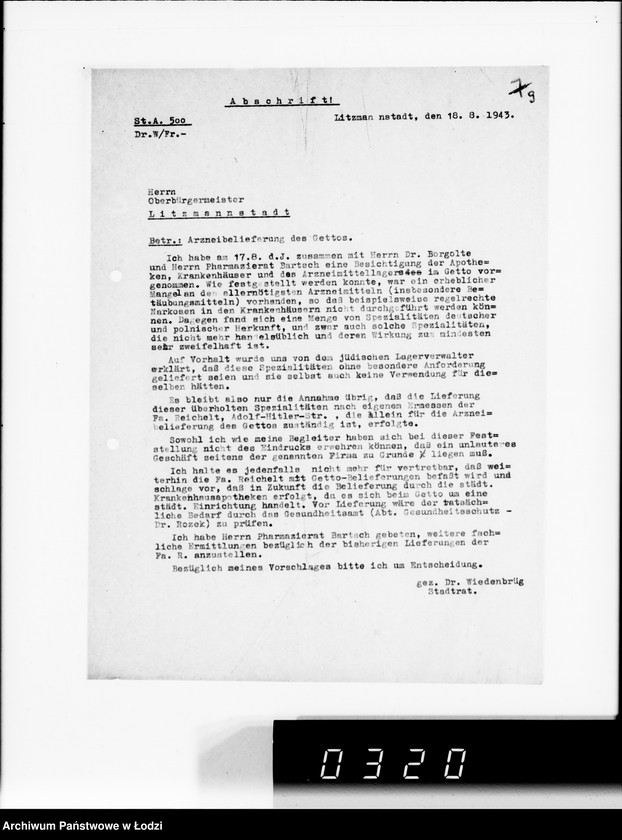 Obraz 13 z jednostki "Belieferung des Gettos mit Medikamenten"