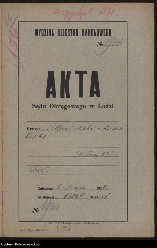 Obraz 2 z jednostki "„Łódzki Textil” – Cypra Helfgot, Chaim Lajzer Heber – tkalnia mechaniczna i ręczna"