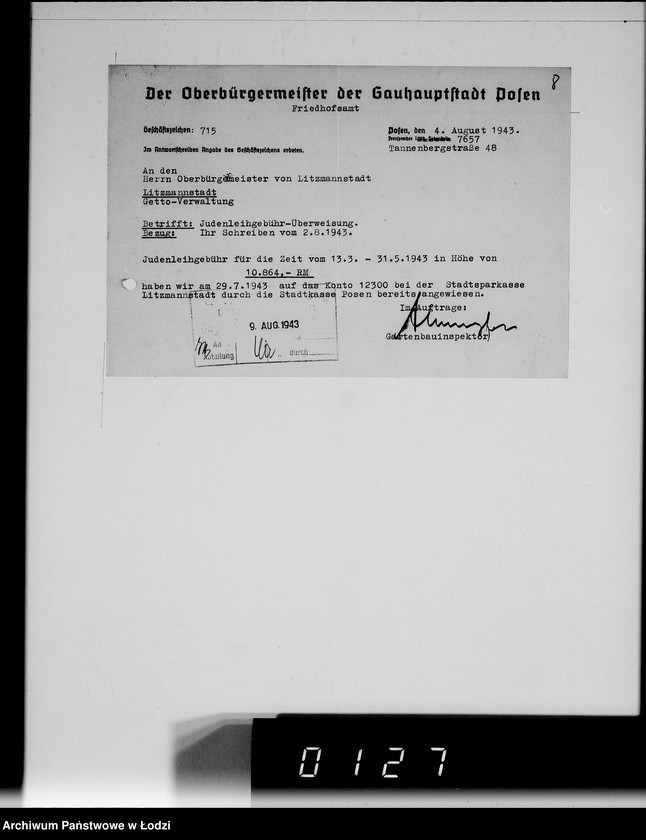 Obraz 12 z jednostki "Sonderkonto 12300. Arbeitsamt Posen Judenlager des Oberbürgermeisters von Posen"