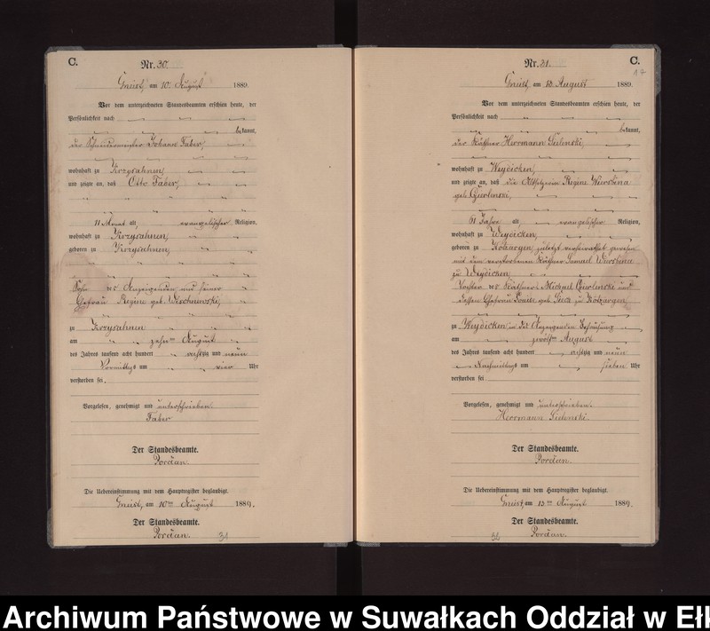 image.from.unit.number "Sterbe-Neben-Register des Königlichen Preussischen Standes-Amtes Gneist Kreis Loetzen"