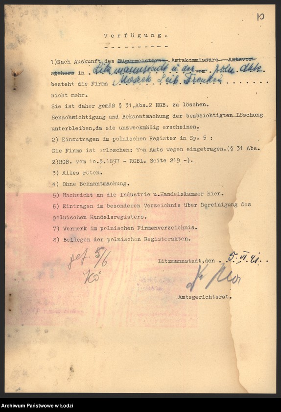 Obraz 12 z jednostki "Moszek Leib Frenkel- sprzedaż chustek i manufaktury"