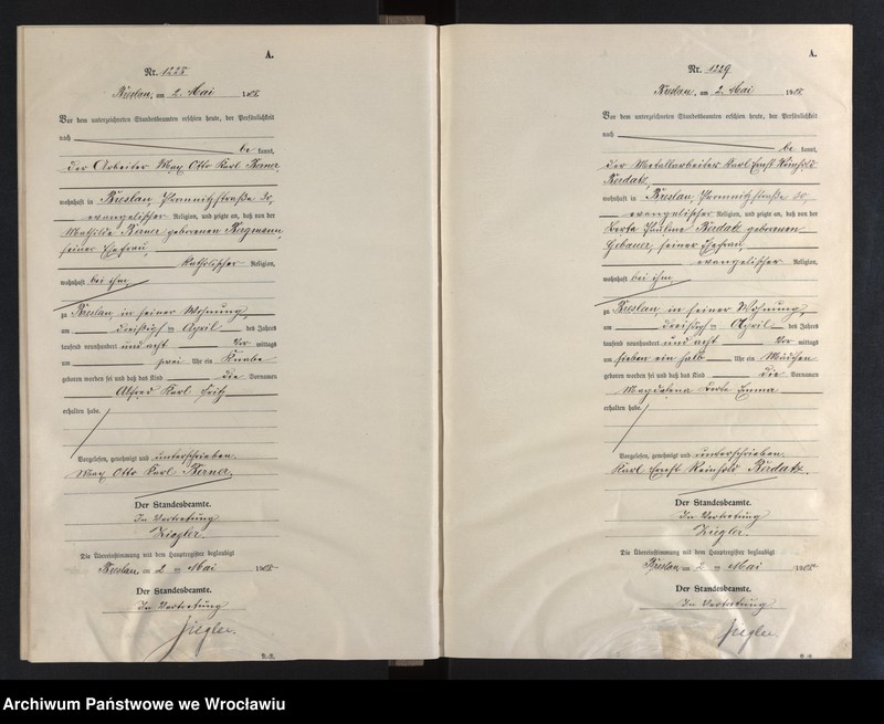 image.from.unit.number "Geburts-Neben-Register Breslau I 1908 Band 4"