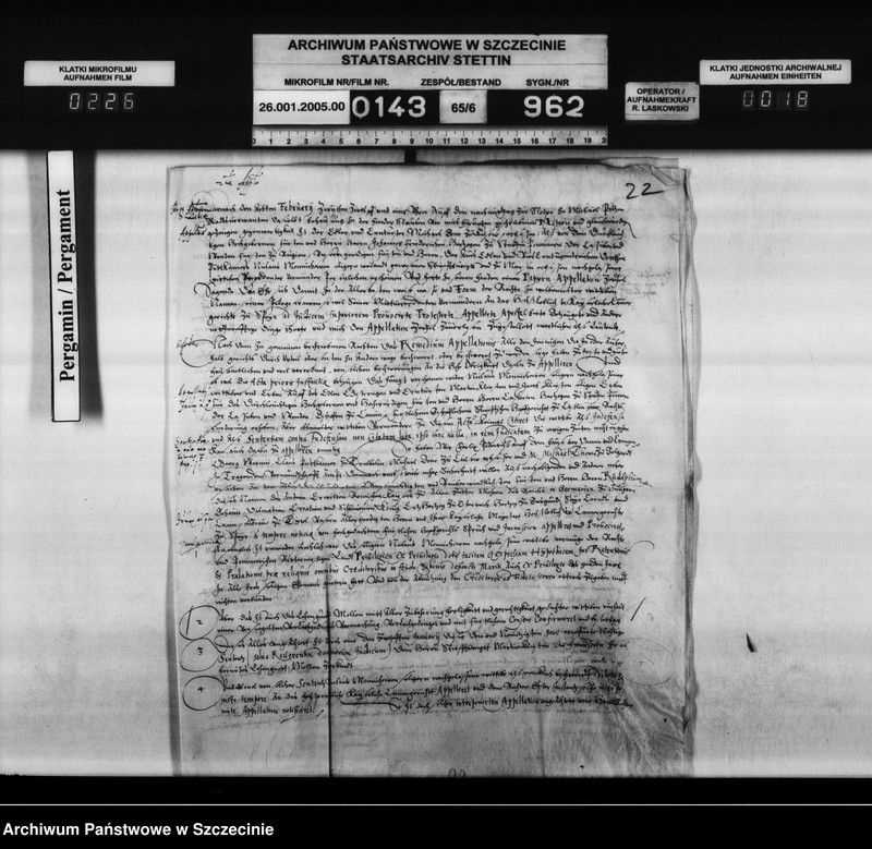 image.from.unit.number "Dorothea geb. V. Puttkamer, Witwe des Nikolaus v. Münchow zu Marsin / Martin v. Kleist zu Dargen: Einweisung in das Leibgeding und Lehngut Möllen."