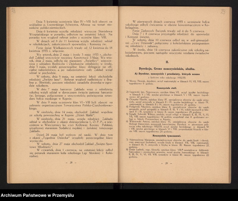 image.from.unit.number "IV Sprawozdanie Dyrekcji Państwowego Gimnazjum Koedukacyjnego w Kępnie za rok szkolny 1932/33"