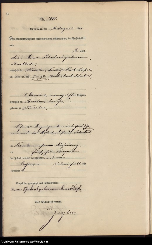 image.from.unit.number "Sterbe-Neben-Register Breslau I 1904 Band 6"