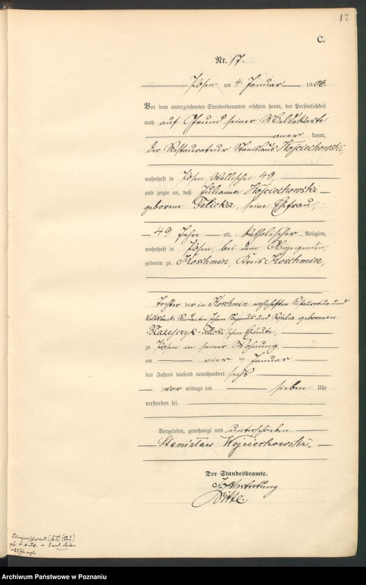 Obraz 19 z jednostki "Księga miejscowa zgonów tom I"