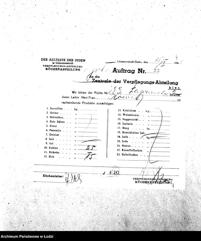 Obraz 7 z jednostki "[Kuchnia nr 383, ul. Łagiewnicka 2. Działalność kuchni]"