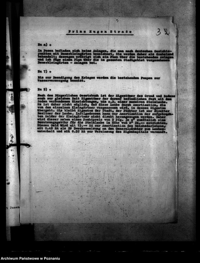 Obraz 7 z jednostki "Antrag für Kleingartenkolonie "Prinz - Eugen - Strasse" (Poznań)"