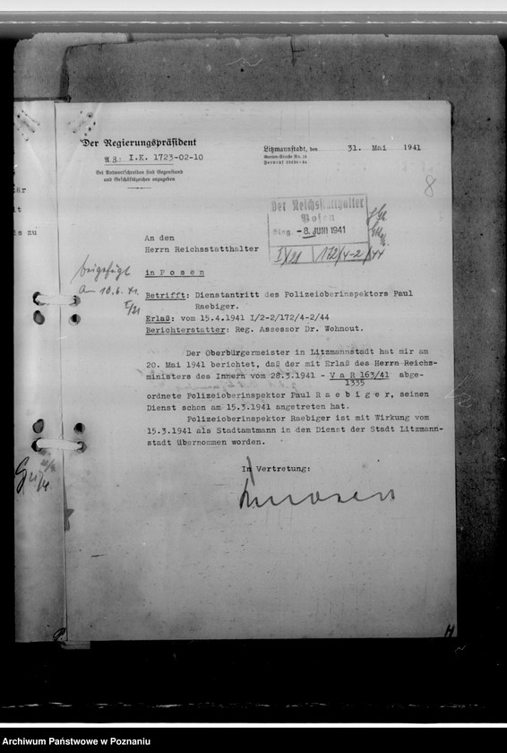 Obraz 12 z jednostki "Raebiger, Paul - komisarz obwodowy"