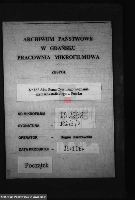 image.from.unit.number "Papiery stosowane do Aktów Małżeństwa Gminy Puńskiey od dnia 1 Maja Do dnia ostatniego grudnia 1811 Roku"