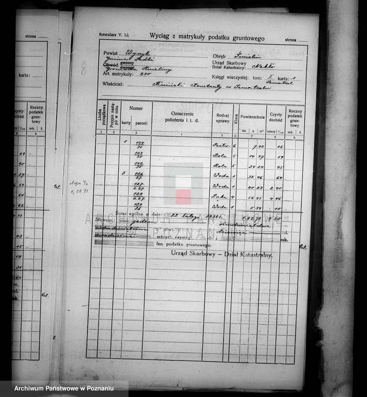 Obraz 16 z jednostki "Wyciągi z matrykuły podatku gruntowego majątku Samostrzel powiatu wyrzyskiego"