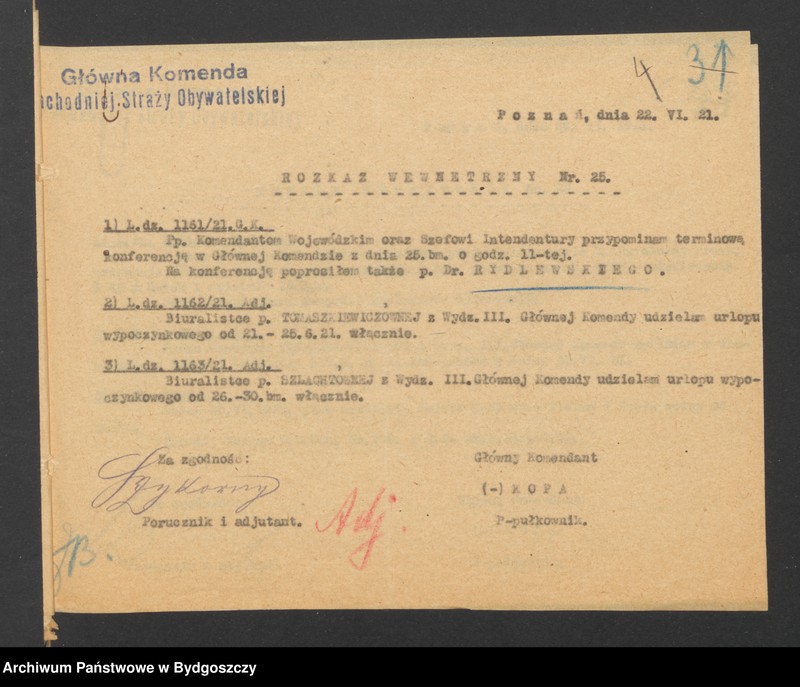 image.from.unit.number "Rozkazy wewnętrzne Komendy Głównej Zachodniej Straży Obywatelskiej w Poznaniu"