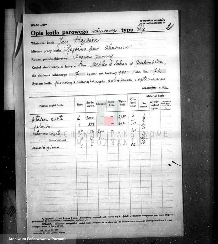 Obraz 6 z jednostki "Browar w Rogoźnie pow. obornicki, własność. J. Hajdecki nr woj. kotła 1093"