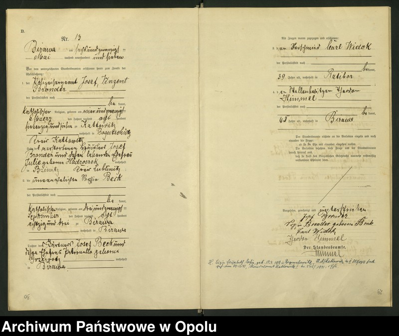 image.from.unit.number "Urząd Stanu Cywilnego Bierawa Księga małżeństw rok 1907-09"