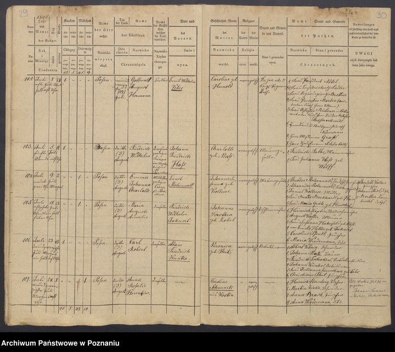 Obraz 17 z jednostki "Duplikat des Taufregisters"