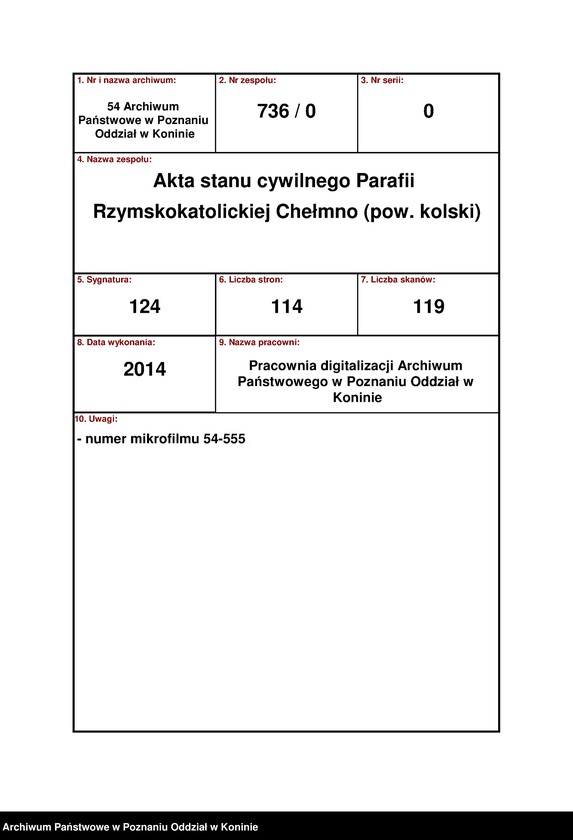 Obraz 2 z jednostki "Księga urodzeń, małżeństw, zgonów"