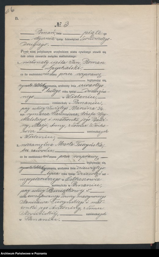 Obraz 8 z jednostki "Księga miejscowa małżeństw tom I [Rejestr główny małżeństw]"
