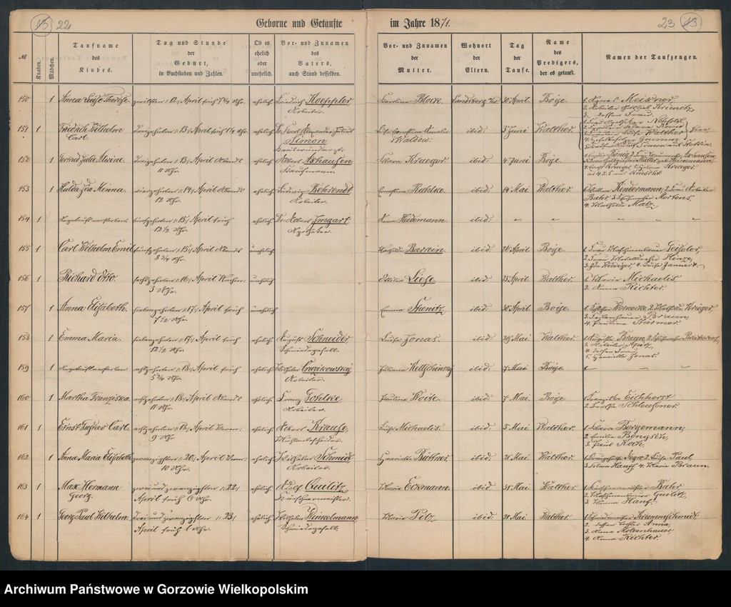 image.from.unit.number "Duplikate der Hauptkirche zu Landsberg an der Warthe (zawiera też księgę zgonów Konkordien, reformirte und Militair Kirchen Gemeinde z 1871 r.)"