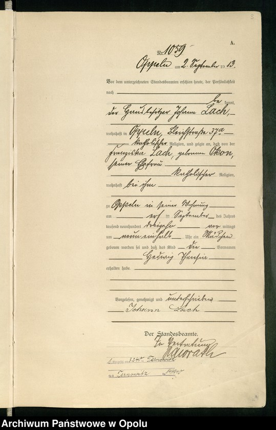 image.from.unit.number "Urząd Stanu Cywilnego Opole Księga Urodzeń Rok 1913 1058-1559"