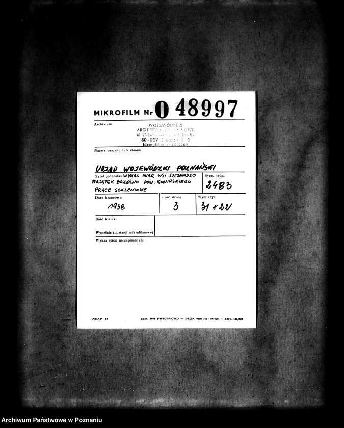 image.from.unit.number "Wykaz miar wsi Szczepidło -majątek Brzeźno powiatu konińskiego /prace scaleniowe/"