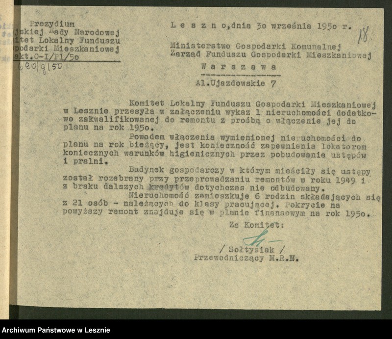 Obraz 19 z jednostki "[Sprawy dotacji na remonty domów]"