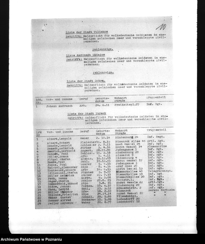 Obraz 14 z jednostki "Amtliche Meldungen Kreis Turek"