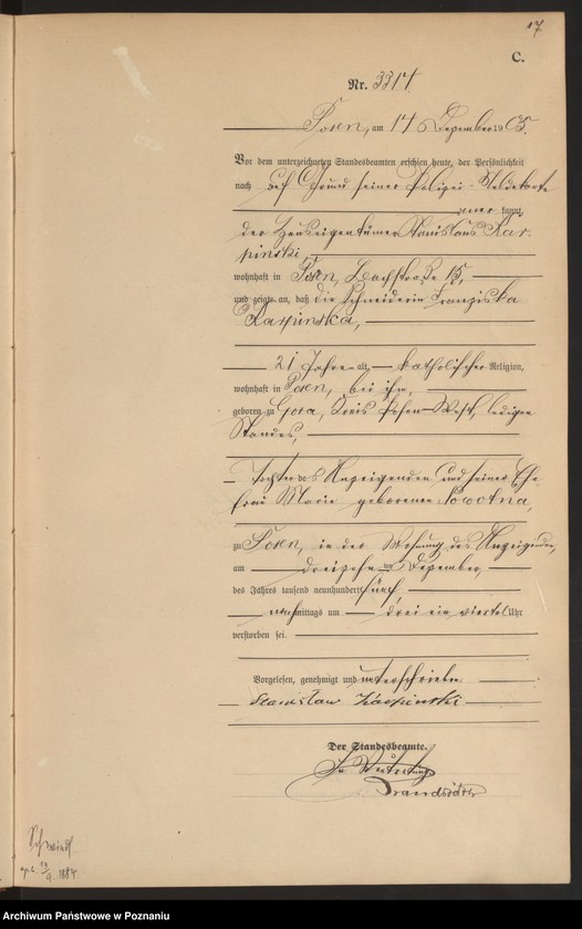 Obraz 19 z jednostki "Księga miejscowa zgonów tom VII"