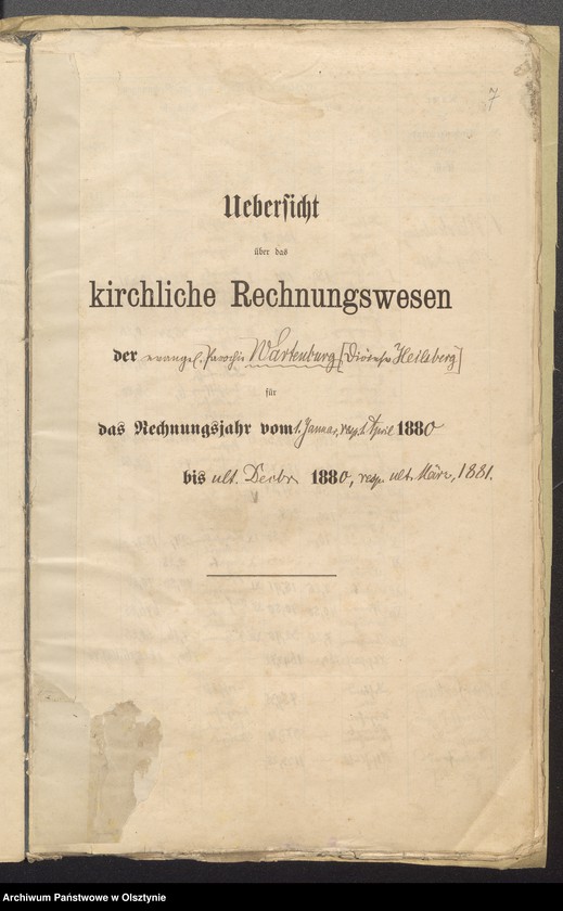 image.from.unit.number "Übersicht über das kirchliche Rechnungswesen der evangelischen Parochiae Wartenburg"