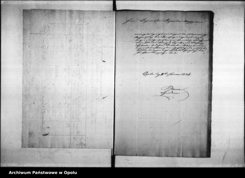 Obraz 16 z jednostki "Acta des Magistrats zu Oppeln betreffend die Einreichung der Nachweisungen der von den Schiedsmänner zu Stande Gebrachten Vergleiche an das Königl[iche] Oberlandesgericht. De Anno 1835-1858"