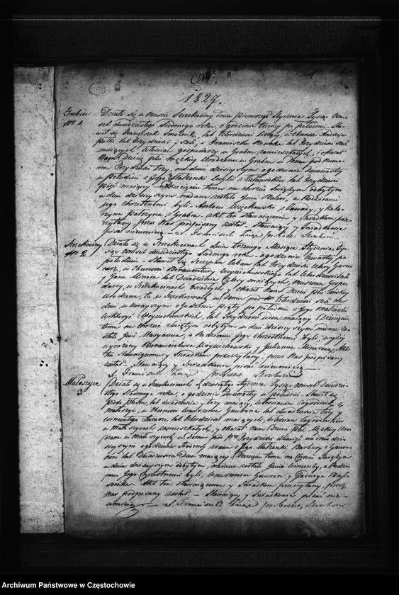 Obraz z jednostki "Duplikat akta urodzonych,zaślubionych,zejścia parsfii Szczekocin spisanych 1827 roku"