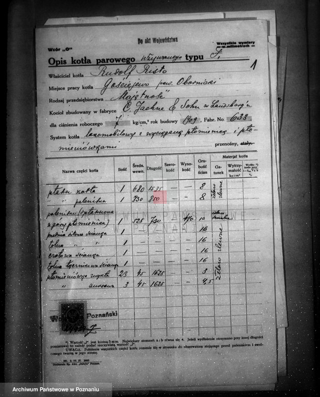 Obraz 5 z jednostki "Majętność Gościejewo pow. obornicki własność R. Risto nr woj. kotła 5995"